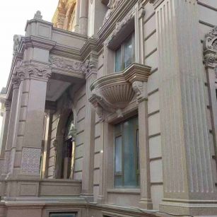 泰州 黄金麻花岗岩光面别墅外墙干挂施工完成