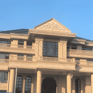 泰州黄金麻别墅外墙干挂石材效果示例