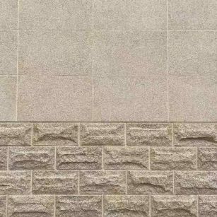 泰州 黄金麻自然面蘑菇石配荔枝面干挂