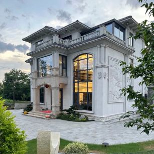 泰州 白麻花岗岩私人别墅干挂石材豪华定制