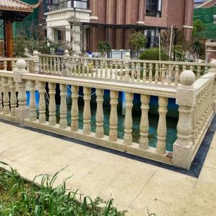 泰州黄金麻花岗岩石材栏杆，扶手，将军柱，花瓶柱