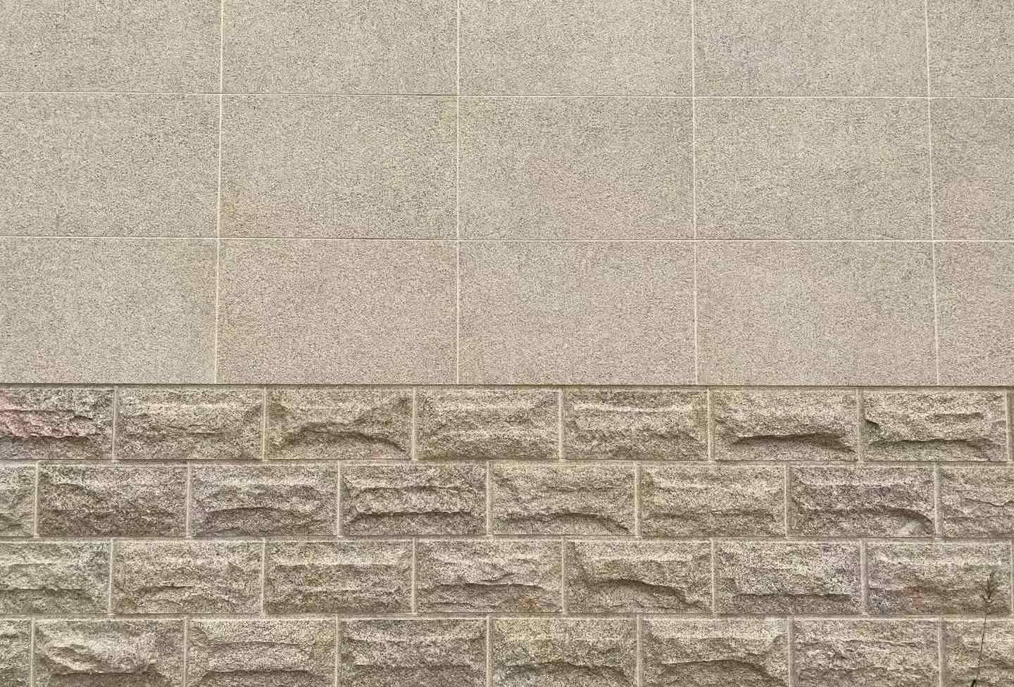 泰州 黄金麻自然面蘑菇石配荔枝面干挂