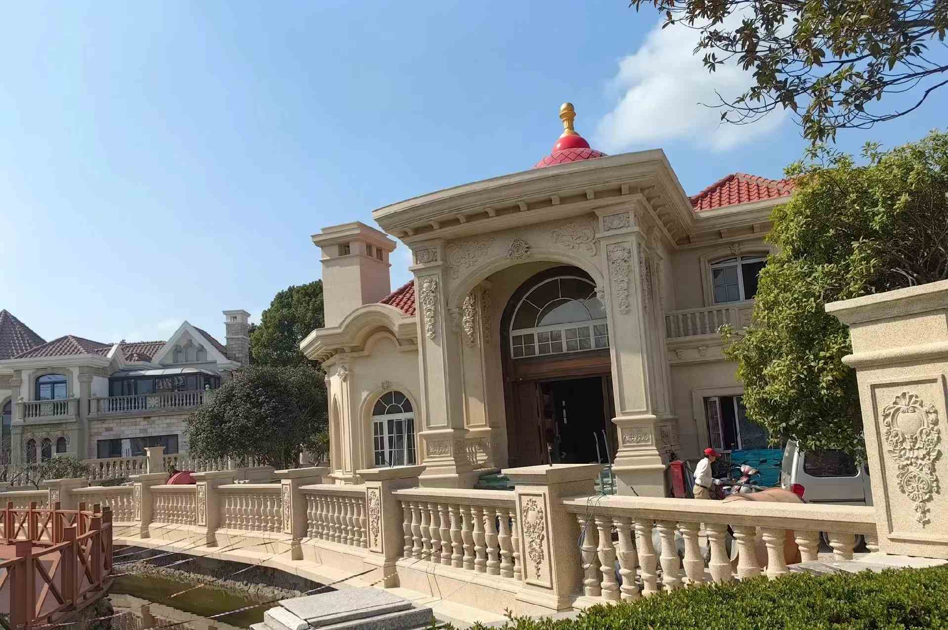 泰州 黄金麻花岗岩欧式别墅