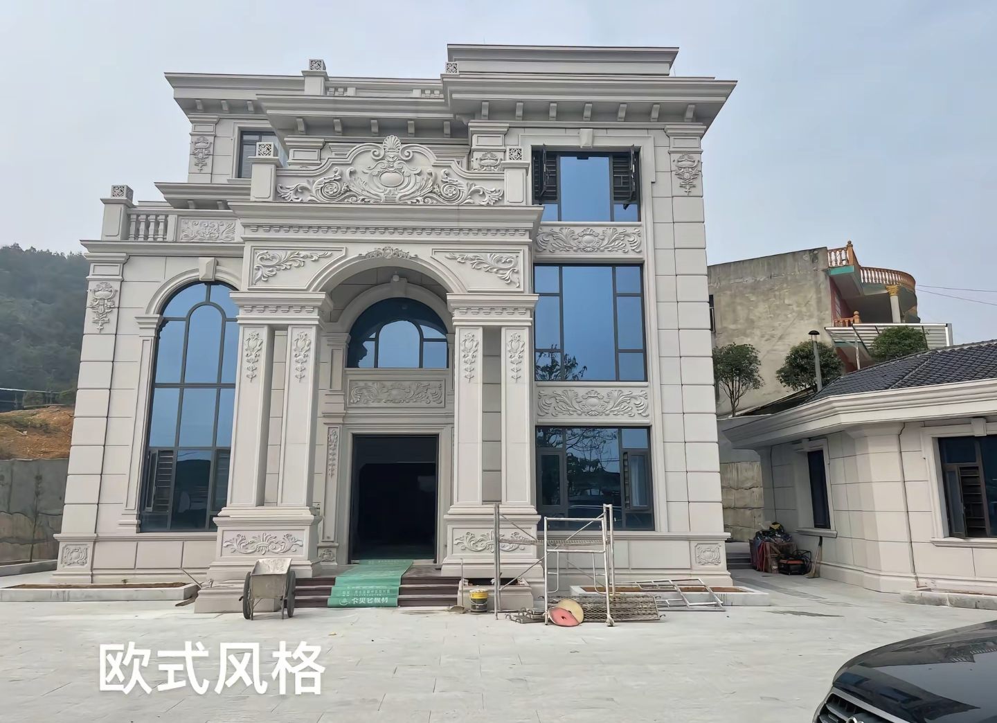 泰州 白麻花岗岩别墅外墙干挂