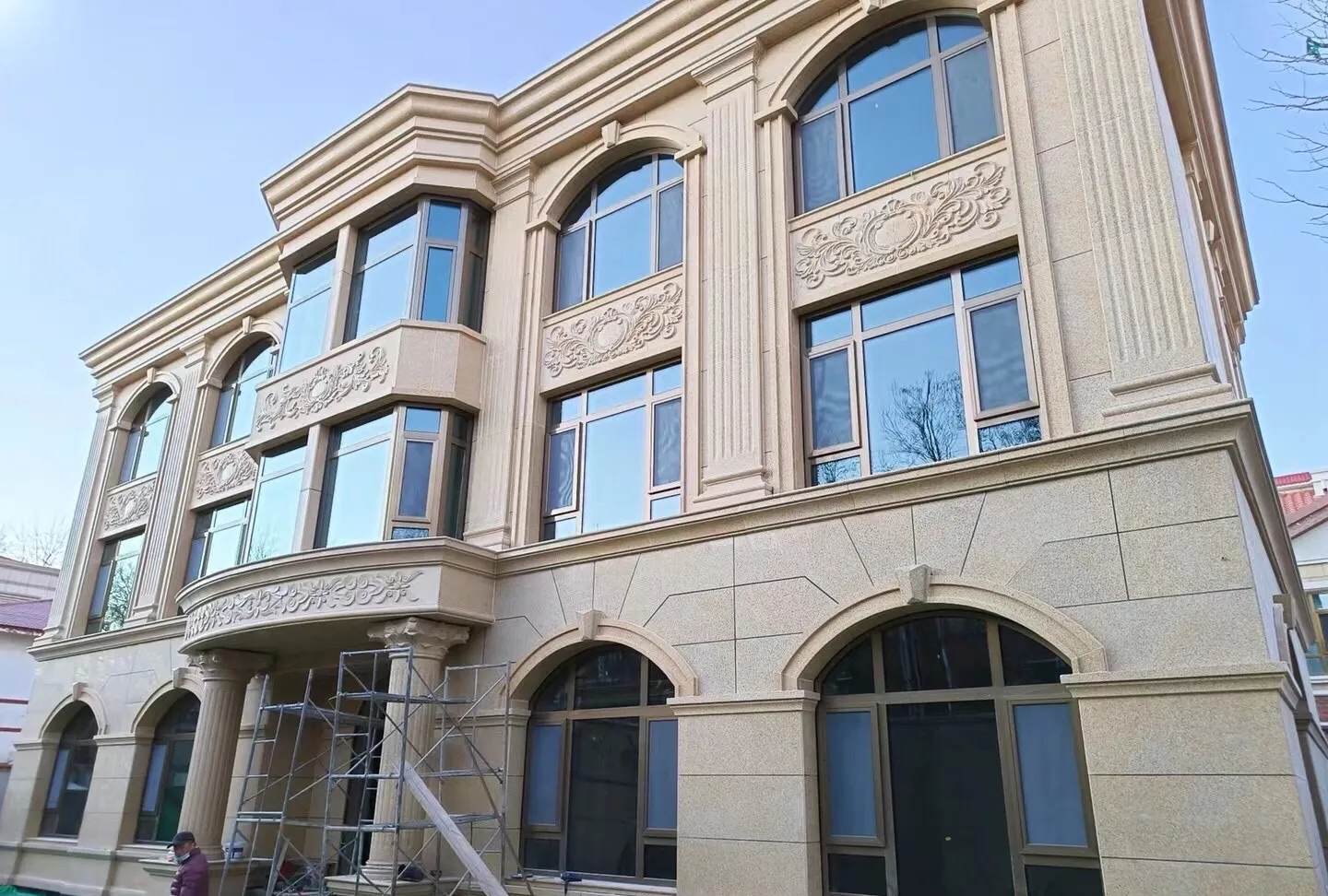 泰州 黄金麻花岗岩别墅外墙干挂